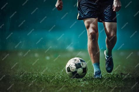 Person Kicking A Soccer Ball