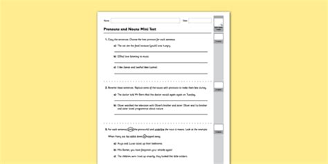 Pronoun or Noun? Test (teacher made)