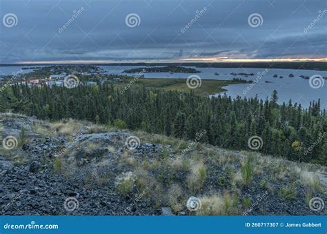 Overview of Yellowknife on Great Slave Lake Stock Image - Image of ...