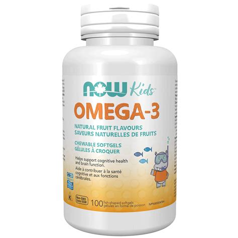 NOW Kids Omega-3 (Squishy Fishies), 100 Chewable Softgels