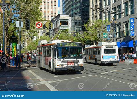 San Francisco Public Bus, California CA, USA Editorial Photo - Image of ...
