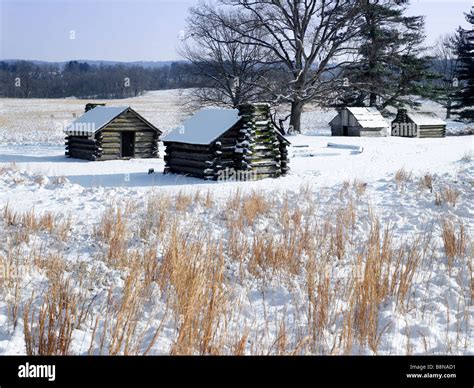 Cabins In Winter Valley Forge National Park, Valley Forge National Park ...