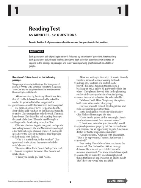 SAT Practice Test #1 - SAT Suite of Assessments - The College Board | PDF