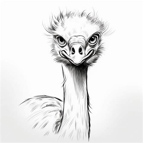 Drawing Of A Ostrich