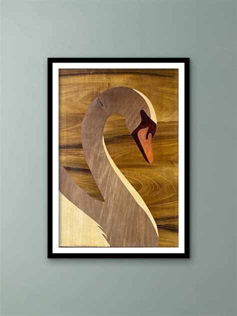 Buy Handpainted Swan Painting - Fine Wood Inlay Designs For Sale