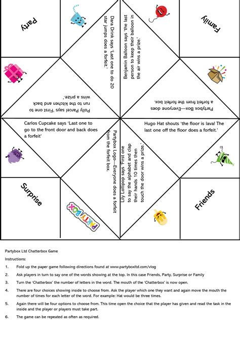 Chatterbox Paper Game Ideas at Jasper Saranealis blog
