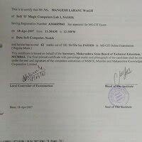 Maharashtra Knowledge Corporation [Mkcl] — original certificate of mkcl
