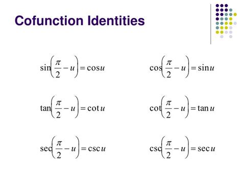 Image result for Cofunction Identities