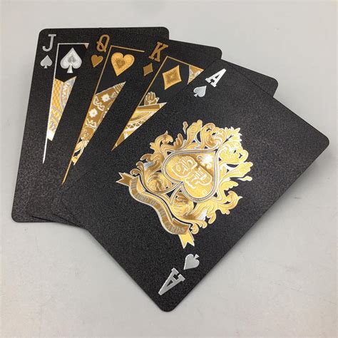 Dal Rossi Italy Luxury Black Playing Cards and Gold & Silver Plated ...