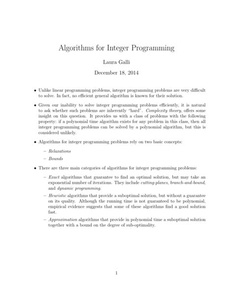 Image result for Integer programming Algorithms