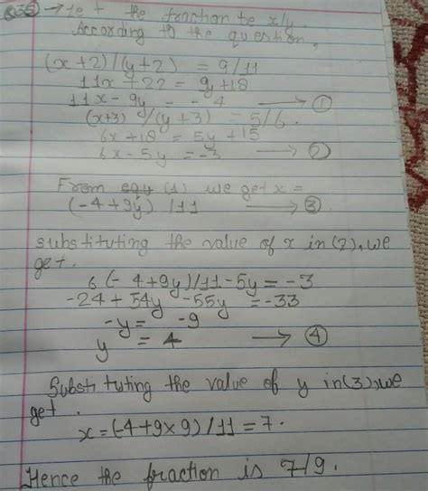 9.(V) A fraction becomes 9/11, if 2 is added to both the numerator and ...