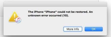 iPhone Could Not Be Restored Error 10 - How to Fix?-Dr.Fone