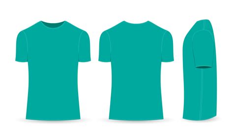 plain green t-shirt design, with front, back and side views 11846470 ...