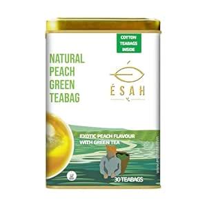 Ésah - Handcrafted, Organic, True Natural Peach Green Teabag | Bold ...