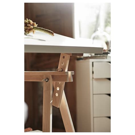 LAGKAPTEN / MITTBACK desk, white/birch, 140x60 cm (551/8x235/8") - IKEA