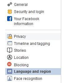 Facebook Language Region Setting 的图像结果