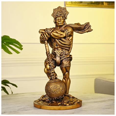 Artarium Lord Bahubali Hanuman Idol | Bajrang Bali Idol Antique Finish ...