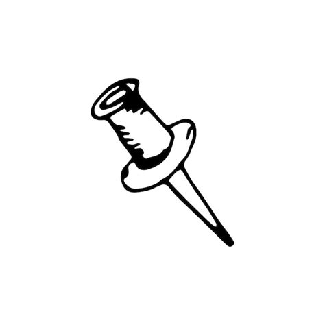 Handgetekende doodle punaise pictogram. Hand getekende zwarte schets ...