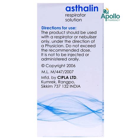 Asthalin Respiratory Solution 15 ml Price, Uses, Side Effects ...