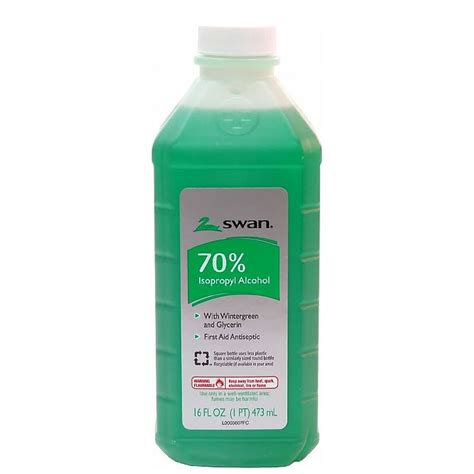 Swan 70 Isopropyl Alcohol Wintergreen First Aid Antiseptic, 16 Oz.