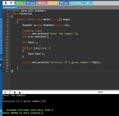 Image result for Factorial Using Scanner in Java