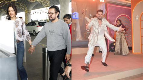 Spotted in the city Aamir KhanGauri Spratt hold hands Kunal Kemmu at event