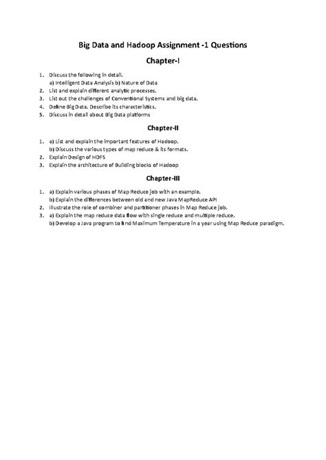 BDH Assignment-1 Questions - Big Data and Hadoop Assignment - 1 ...