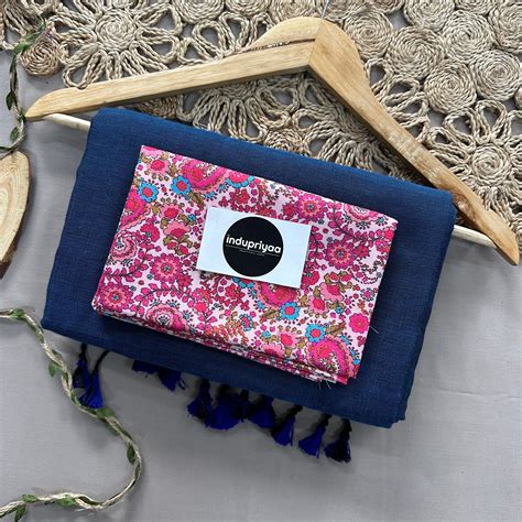 Firoji Handloom Cotton Saree With Multi Clr Mango Print Blouse – indupriyaa