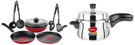 Buy Pigeon Mio Nonstick Aluminium Cookware Gift Set, 8 Pieces Kitchen ...