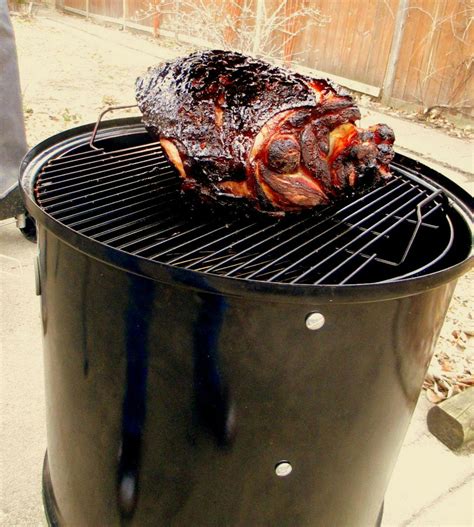 Pecan Smoked Fresh Ham With Maple Glaze On The WSM | Grilling ...