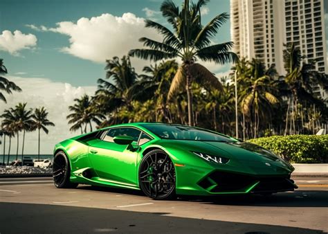 Green Lamborghini Huracan Collection, Digital Car Art, Sports Car Wall Art, Luxury Car Posters ...