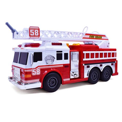 Buy VEBO Fire Truck Motorized with Lights, Siren Sound, Working Water ...