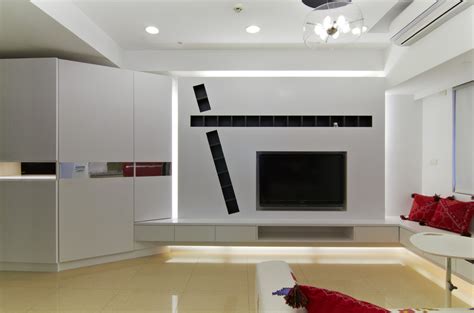 100平舒适简约三居之客厅电视墙设计效果图_装修图片-保障网装修效果图