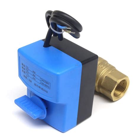 Buy Solenoid valves AC220V 2 Way 3 Wires Electric Actuator Brass Ball ...