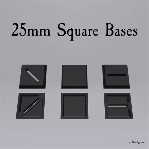 Free STL file 25mm Square Bases (Normal, Slotted, Diagonally Slotted) 🟪 ...