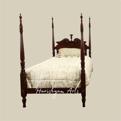Classic Twin Four Poster Wooden Beds Handcrafted Design