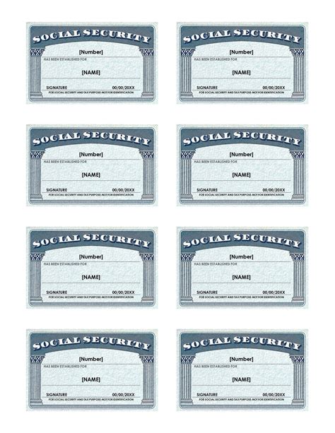 Free Blank Social Security Card Templates (Printable)