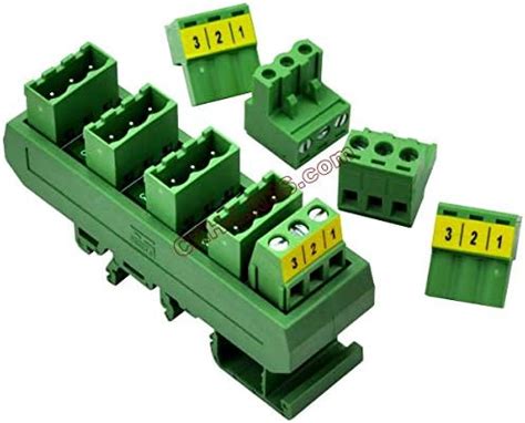 Electronics-Salon Slim DIN Rail Mount 10A/300V 5x3 Position Pluggable ...