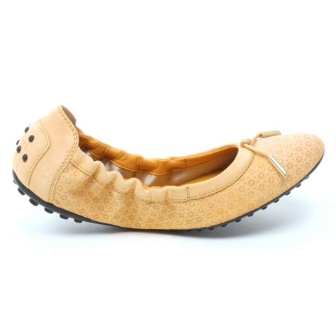 ballerine donna TOD'S dee optical flower giallo scuro shoes women