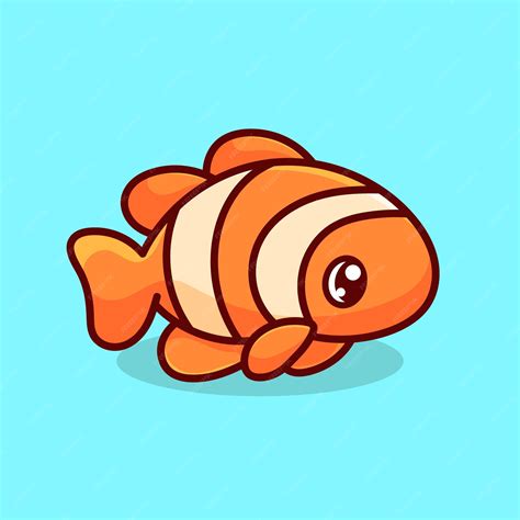 Fish cartoon mascot vector design flat cute smile expression ocean ...