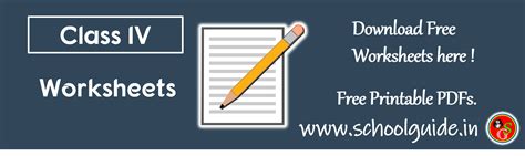 Worksheets for Class IV