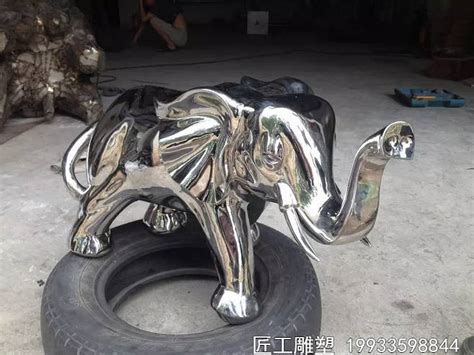 不锈钢公园大象雕塑-宏通雕塑