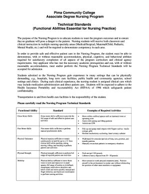 Fillable Online (Functional Abilities Essential for Nursing Practice ...