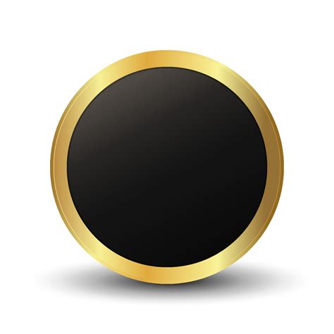Elegant 3d blank round gold badge icon vector illustration design ...