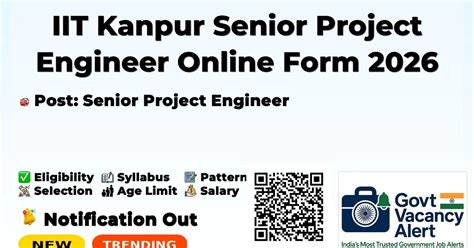 IIT Kanpur Senior Project Engineer Online Form 2026 - Senior Project ...