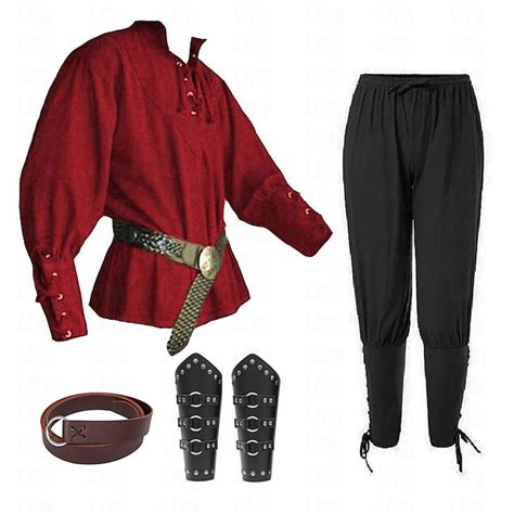 Punk & Gothic Medieval Renaissance Blouse / Shirt Cosplay Costume Waist ...