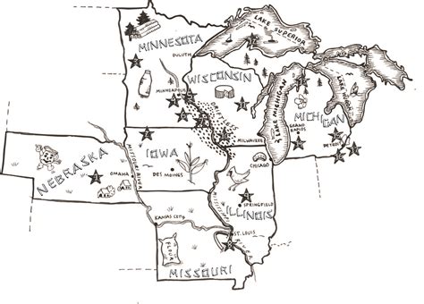 map of the midwest with cities