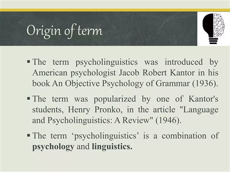 Introduction to psycholinguistics | PPTX