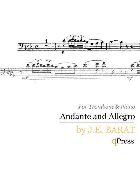 Andante and Allegro for Trombone & Piano by Barat, J.E. - qPress