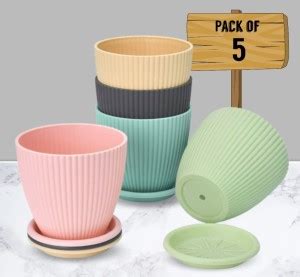 DECORWAY Flower Pots with tray for Home & Decoration Planters,Terrace ...